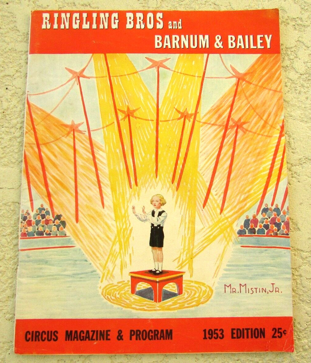1953 Ringling Bros Barnum & Bailey circus magazine program photos stories vtg ad