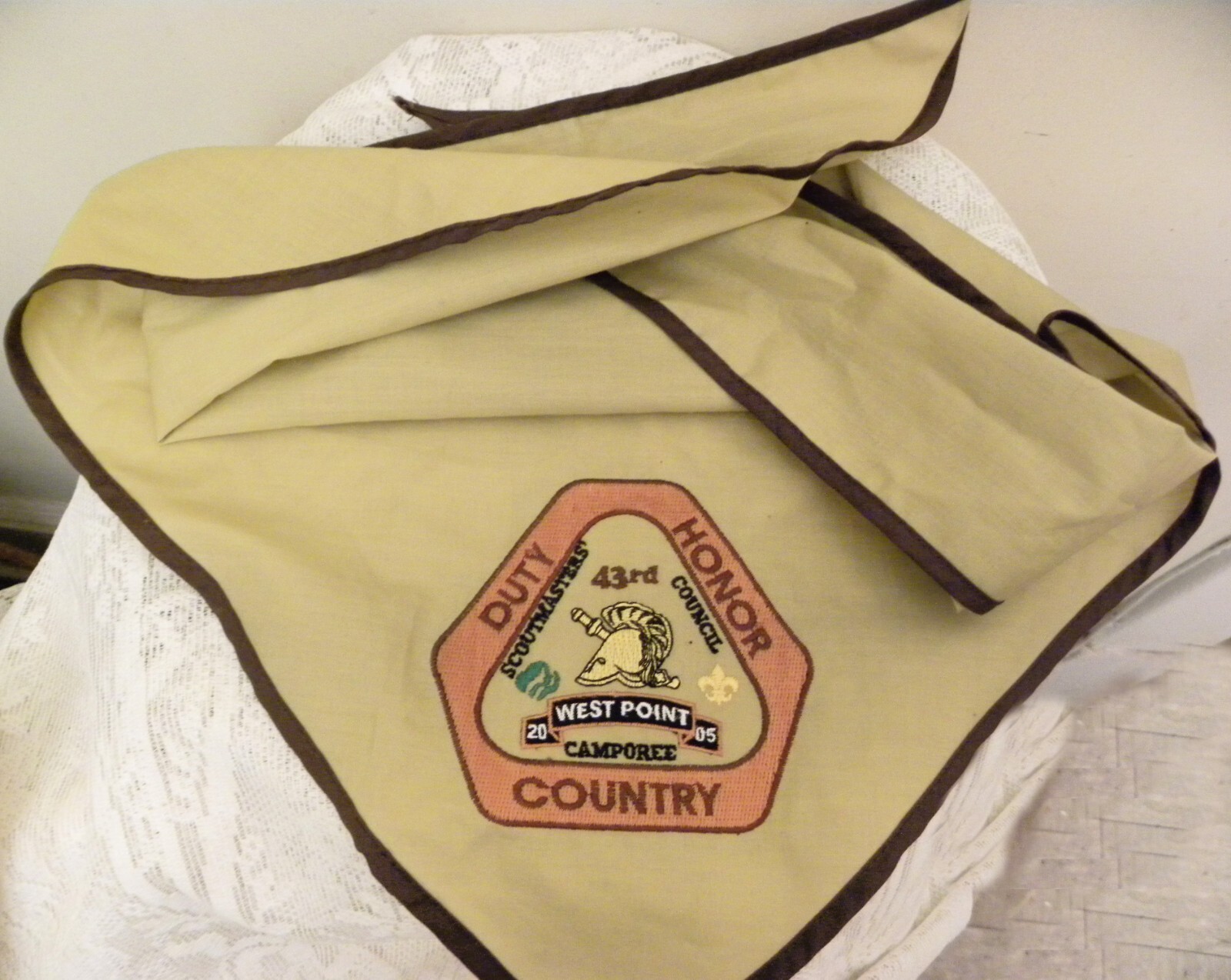 Vintage West Point Neckerchief Boy Scout  Scoutmasters Council Camporee 43rd