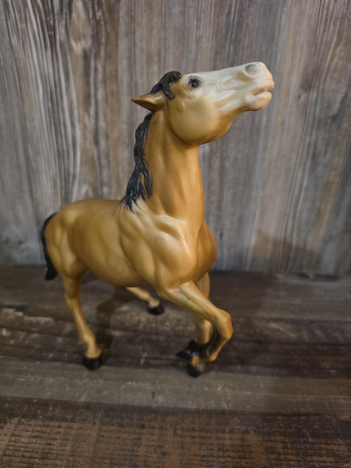 Vintage 60's Breyer Horse #87 Traditional Diablo Mustang Buckskin Semi Rearing Vintage 60's Breyer Horse #87 Traditional Diablo Mustang Buckskin Semi Rearing