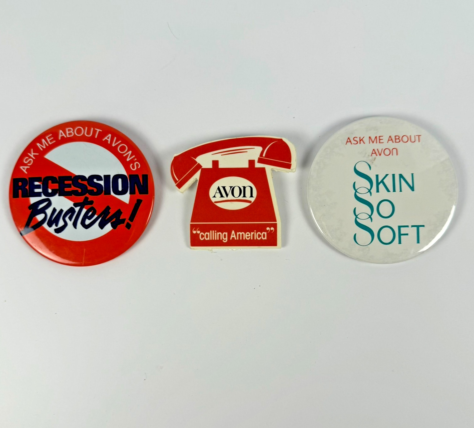 VTG Avon Rep Pinback Buttons Lot Of 3 Collectible Buttons VTG Avon Rep Pinback Buttons Lot Of 3 Collectible Buttons