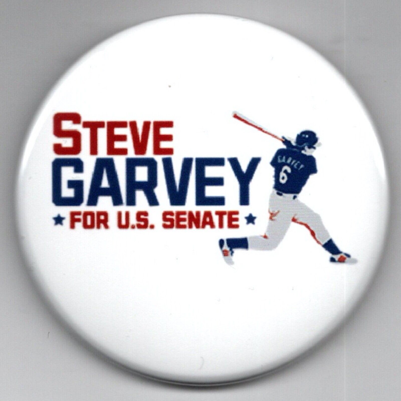 Steve Garvey U S Senate California 2024 LA Dogers baseball campaign button wh