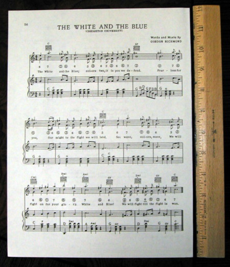 CREIGHTON UNIVERSITY Vintage Song Sheet c 1938 