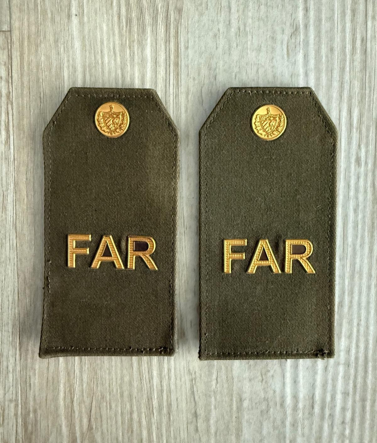 Cuba Cuban Pair of FAR Military Insignia Badge Fidel Castro Republic Collectible Cuba Cuban Pair of FAR Military Insignia Badge Fidel Castro Republic Collectible