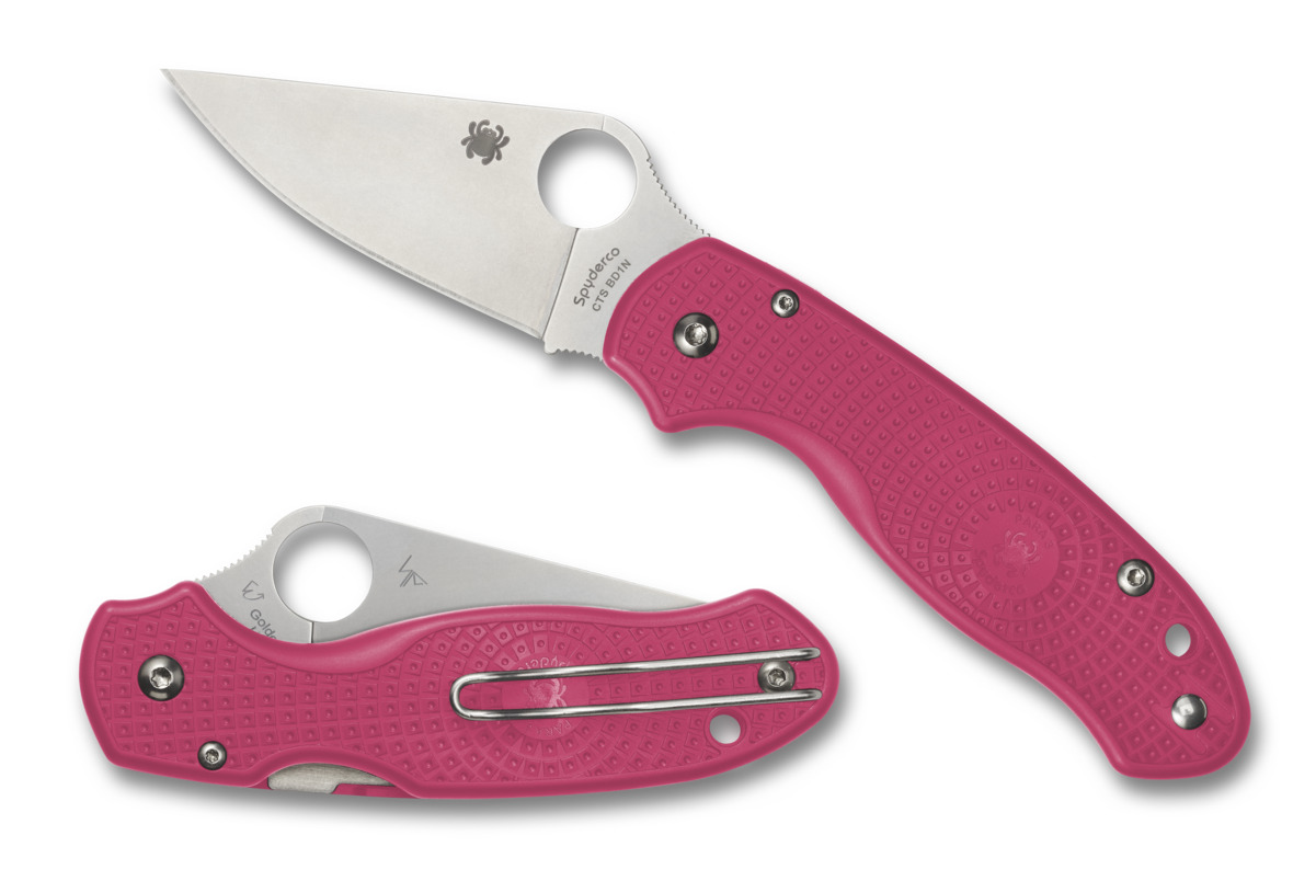 Spyderco Knife Para 3 Lightweight C223PPN Pink FRN CTS BD1N Steel Pocket Knives