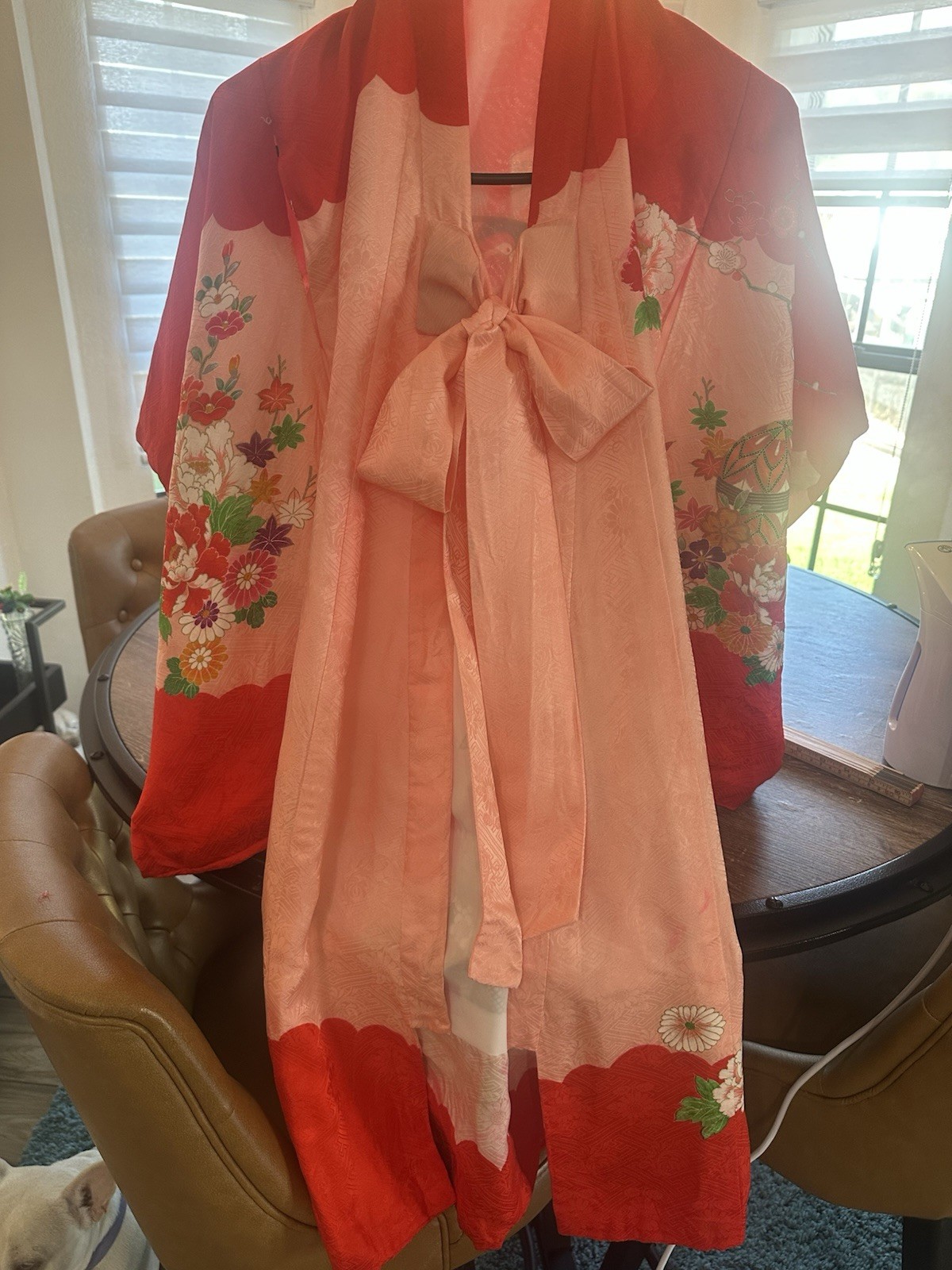 Japanese Silk Kimono Smaller Child's 1930s-40s Lined Handmade Japanese Silk Kimono Smaller Child's 1930s-40s Lined Handmade