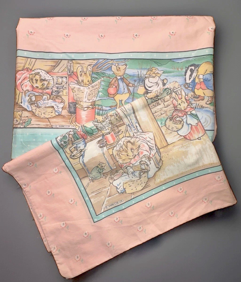 Vintage Beatrix Potter The Tailor of Gloucester Twin Flat Sheet & Pillowcase EUC Vintage Beatrix Potter The Tailor of Gloucester Twin Flat Sheet & Pillowcase EUC