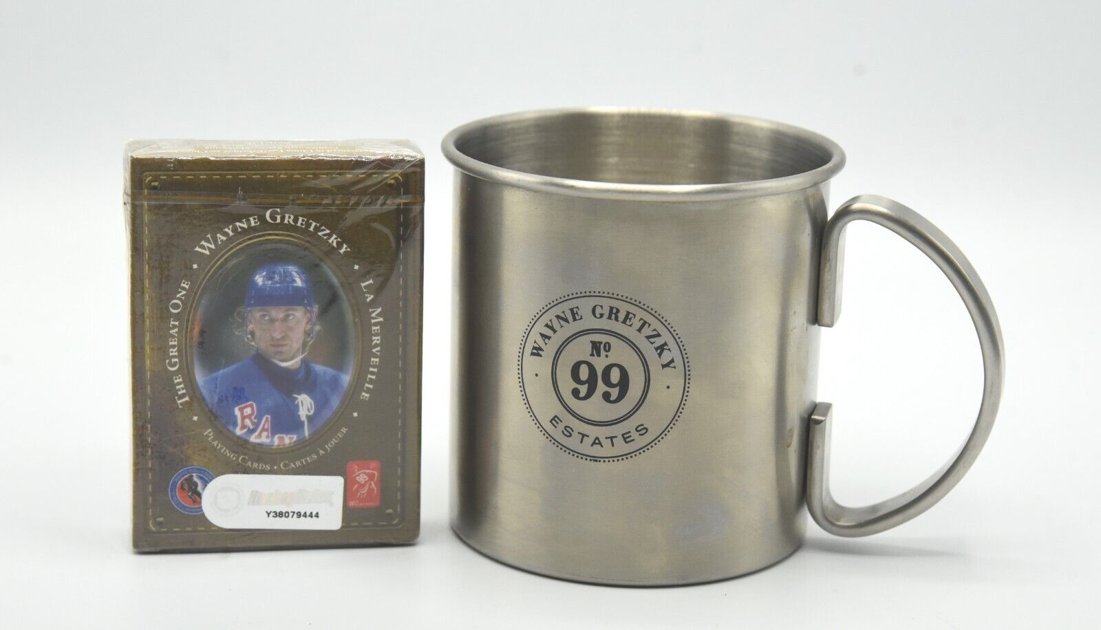 Wayne Gretzky Estates Tin Cup and BRAND NEW Deck of Playing Cards NHL Winery