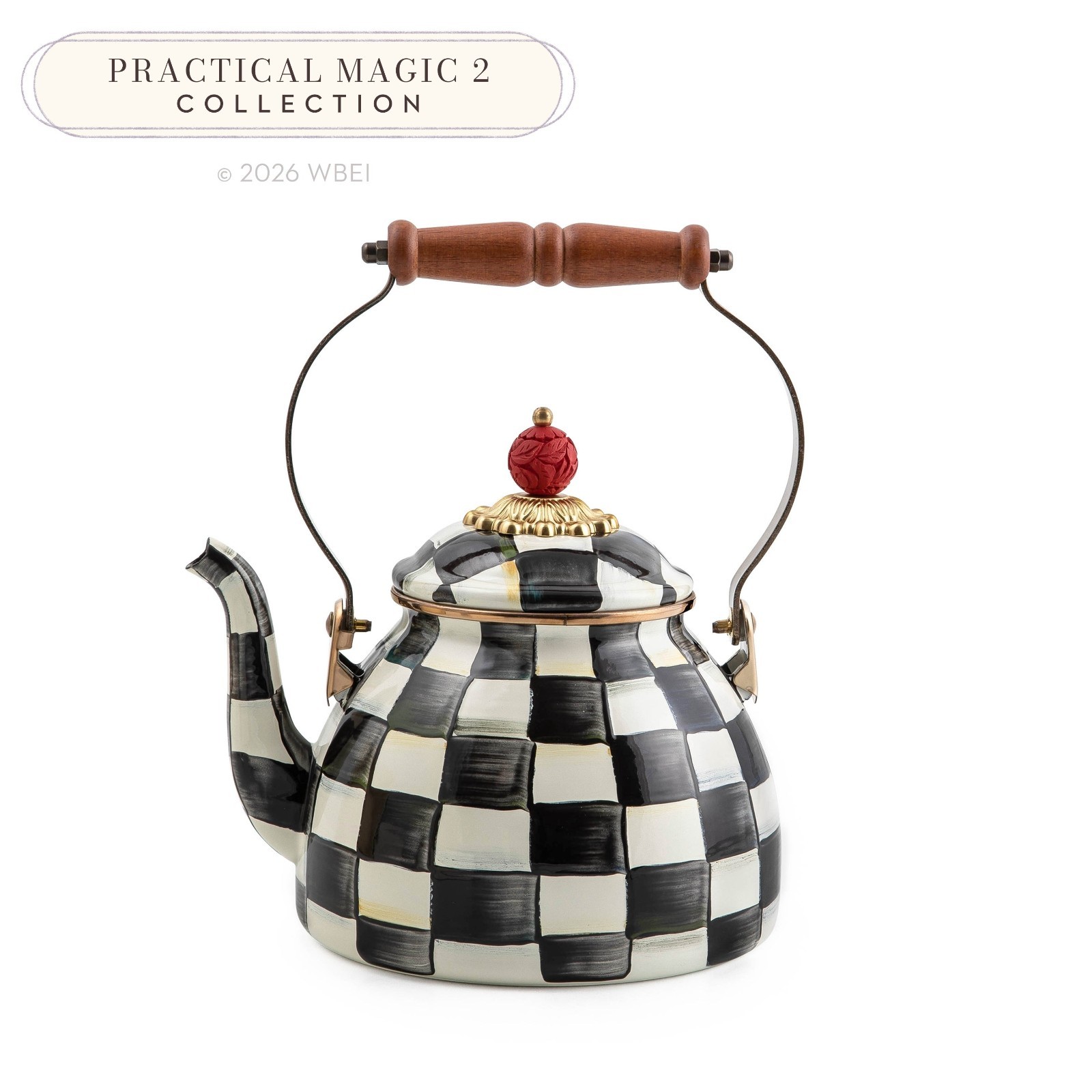 MacKenzie-Childs Courtly Check 2 Quart Tea Kettle 89257 SALE