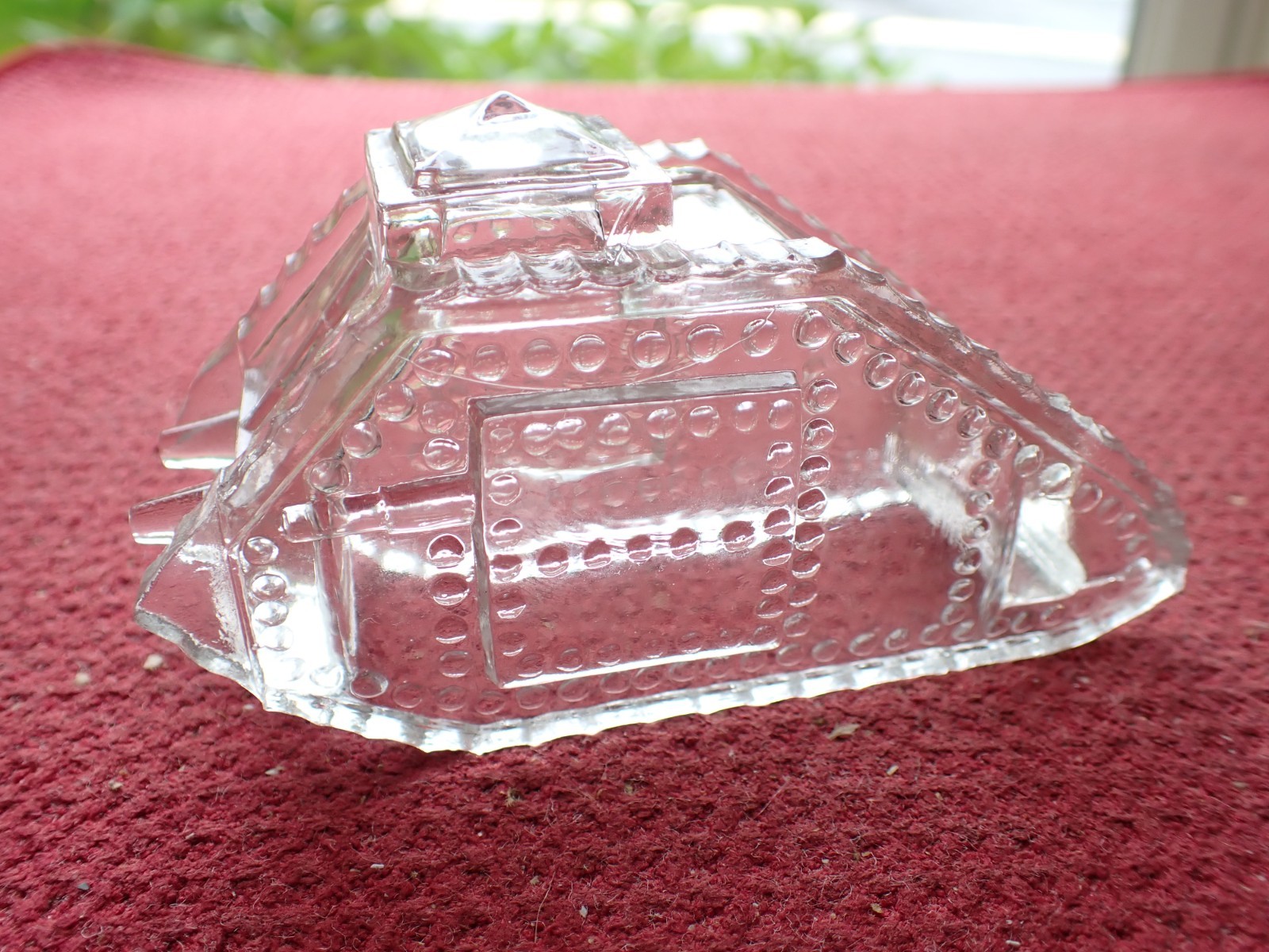 Antique 1919 WWI Tank Glass Candy Container Original Childs Toy