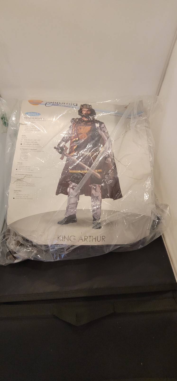 King Arthur Costume Silver X-Large (44-46) US, Made By California Costumers, New King Arthur Costume Silver X-Large (44-46) US, Made By California Costumers, New