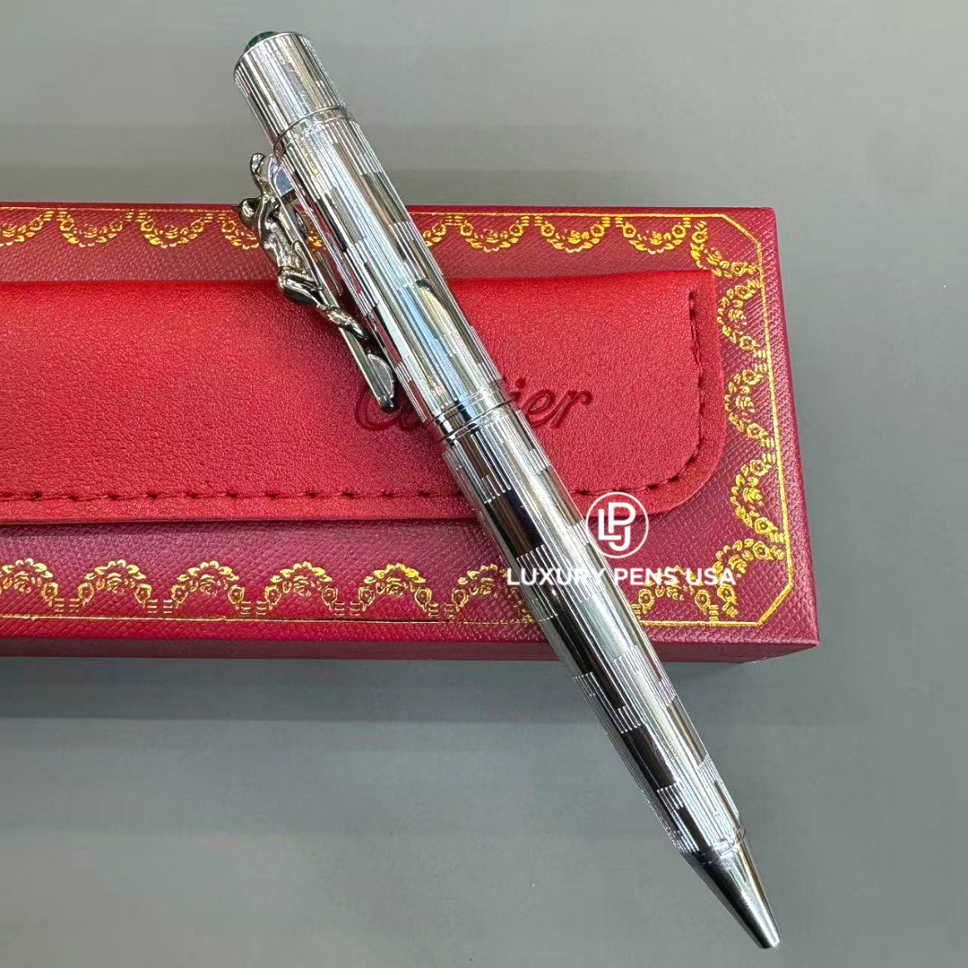CARTIER Panthère Large Sterling Silver Limited Edition Ballpoint Pen Rare