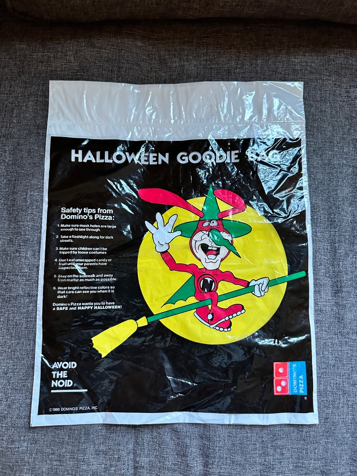 Vintage Dominos Pizza Noid Halloween Treat Bag Vintage Dominos Pizza Noid Halloween Treat Bag