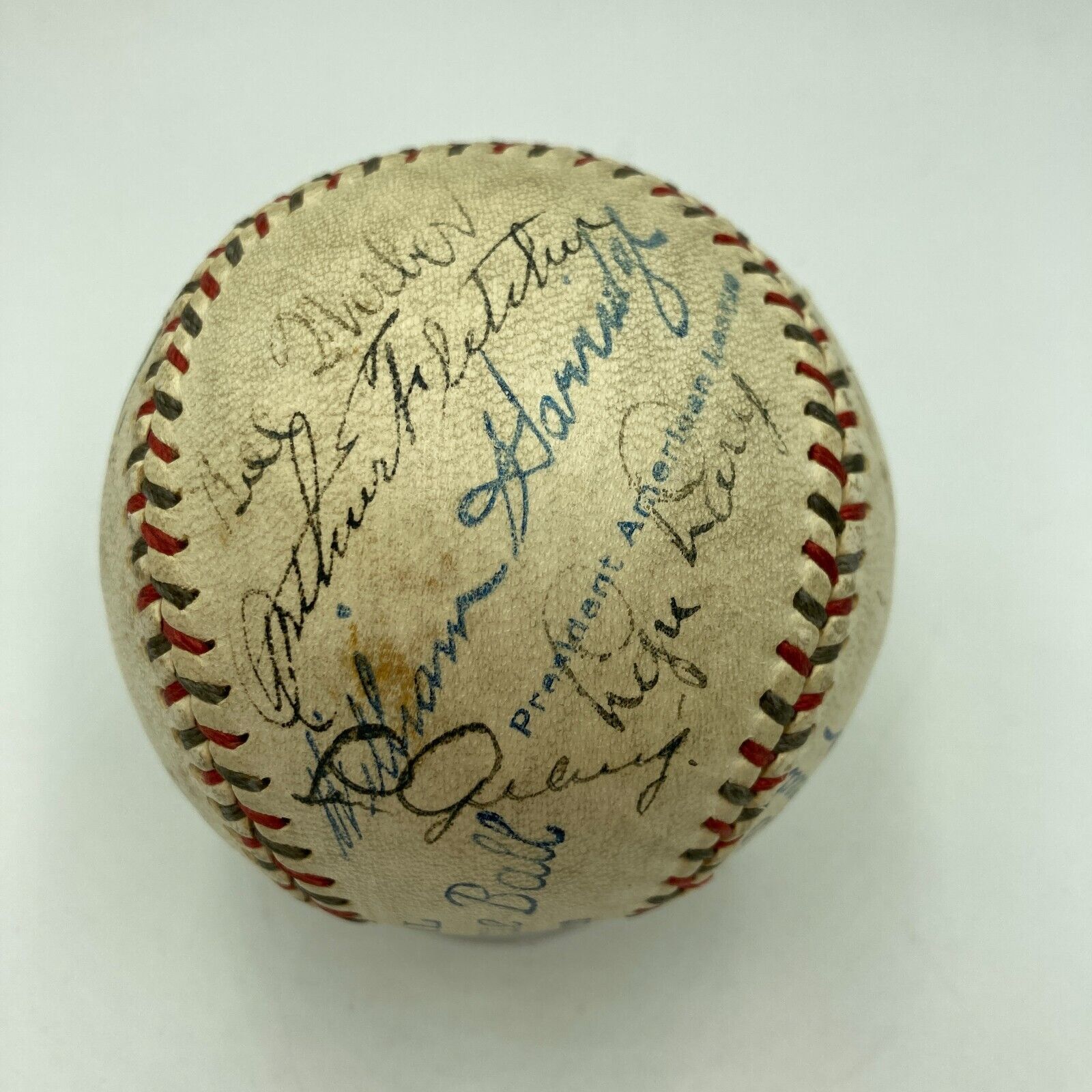 Babe Ruth & Lou Gehrig 1932 New York Yankees W.S. Champs Signed Baseball PSA DNA