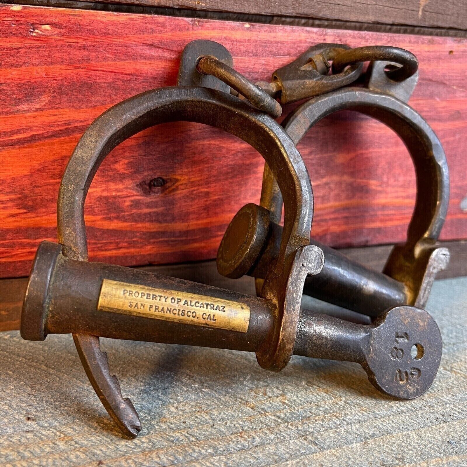 Handcuffs Property Of Alcatraz Prison Adjustable Handcuffs Iron With Key