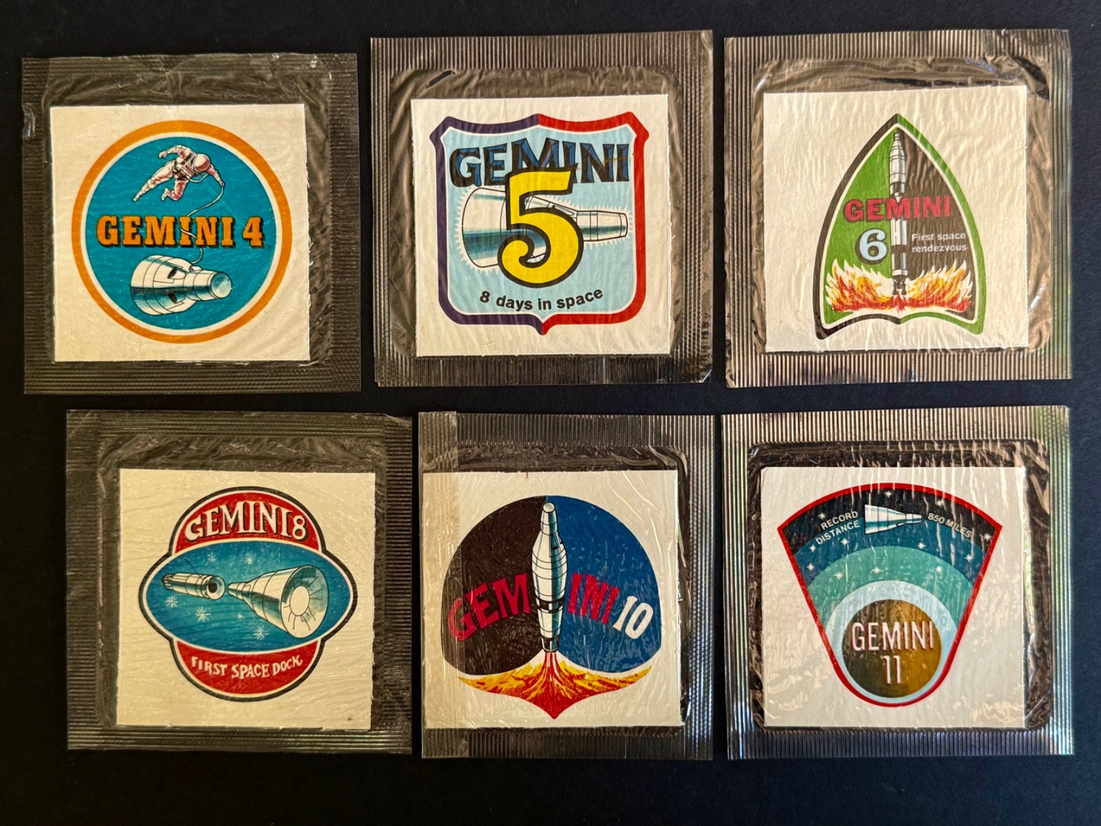 Vintage 1968/69 Gemini Lot of 6 Kellogg Company Space Patch Stickers Vintage 1968/69 Gemini Lot of 6 Kellogg Company Space Patch Stickers