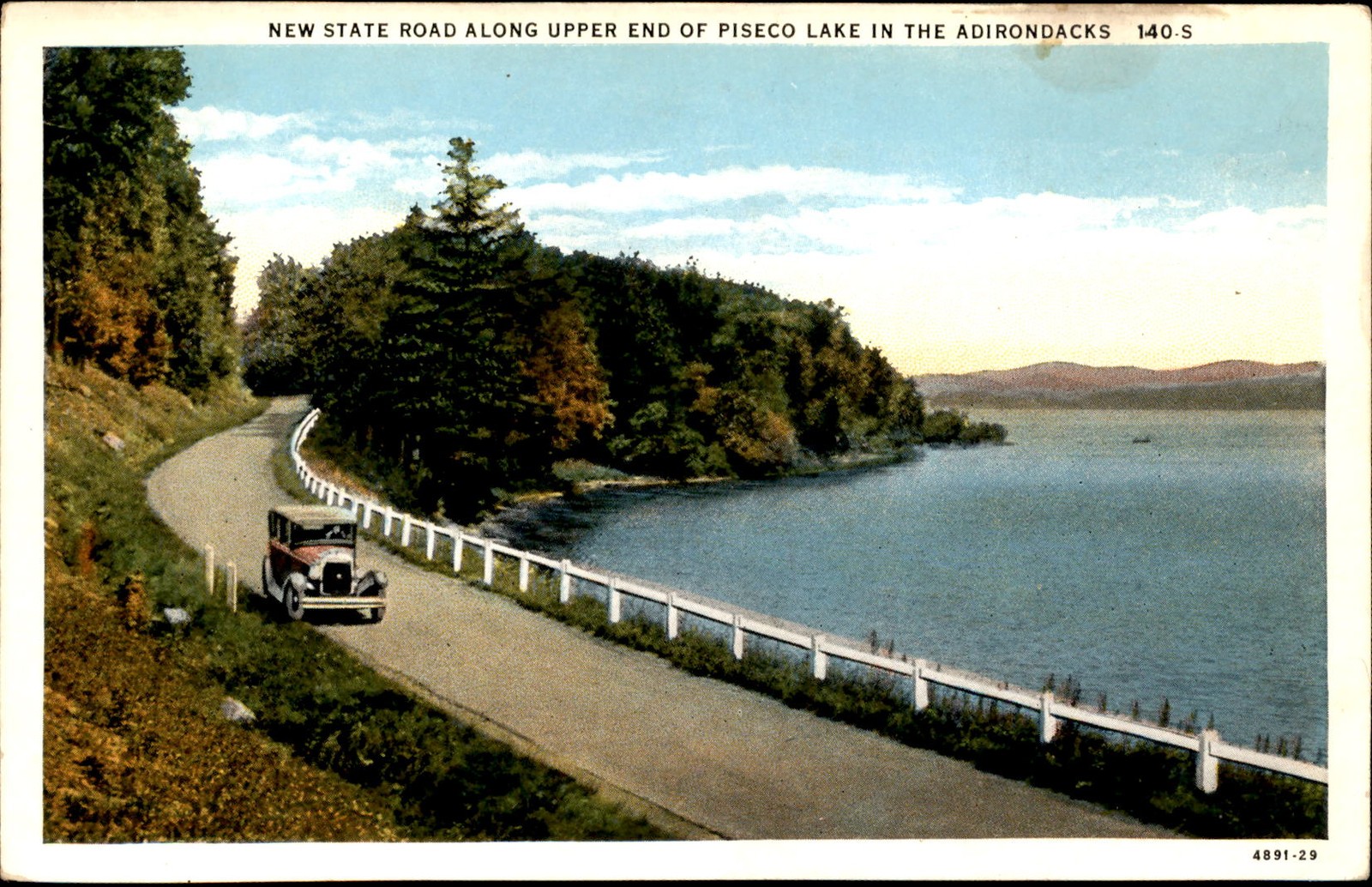 New State Road, Piseco Lake, Adirondacks, 1937 Postcard New State Road, Piseco Lake, Adirondacks, 1937 Postcard
