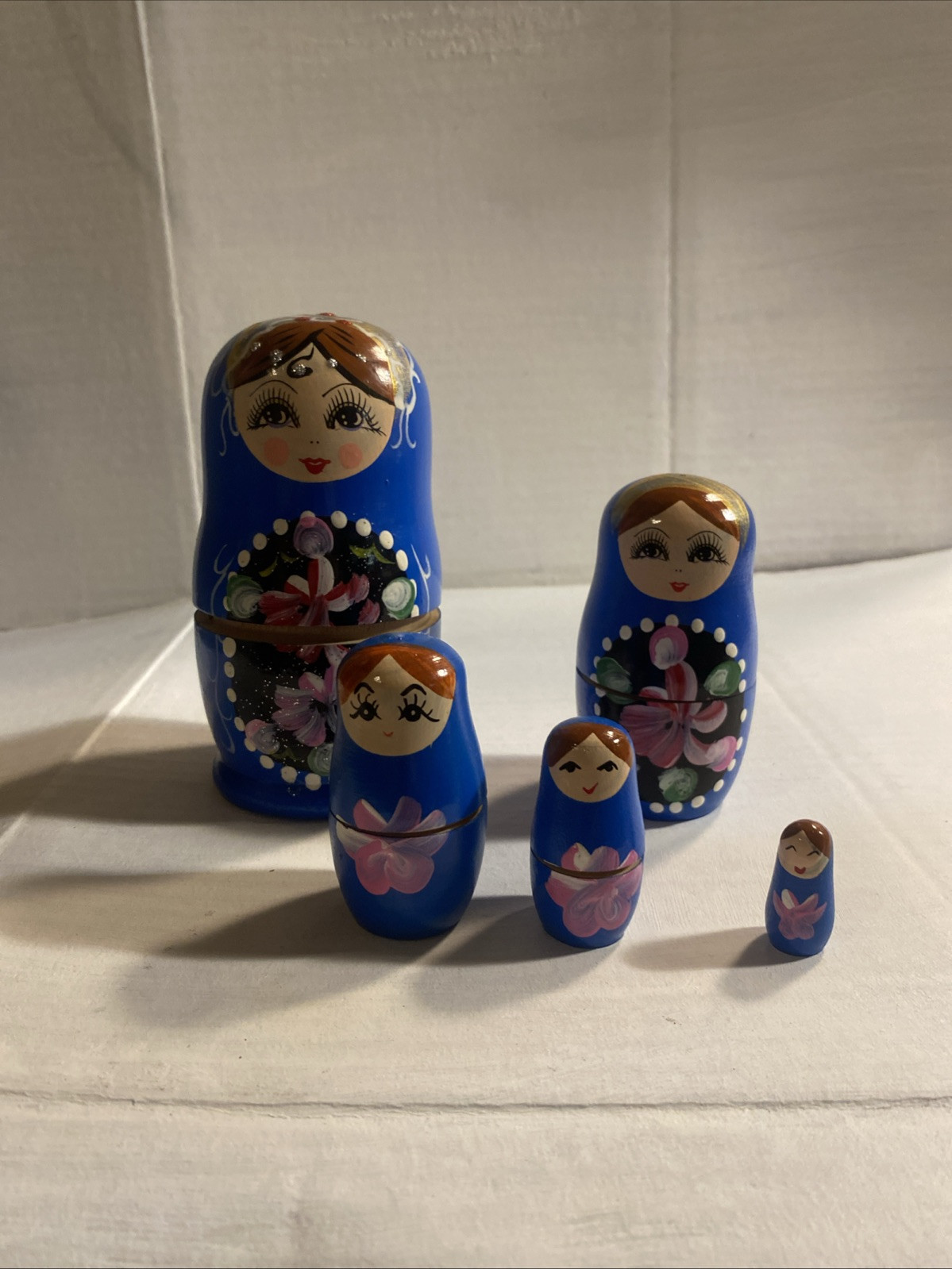 Russian Nesting Dolls Matroyshka Small Blue Russian Nesting Dolls Matroyshka Small Blue