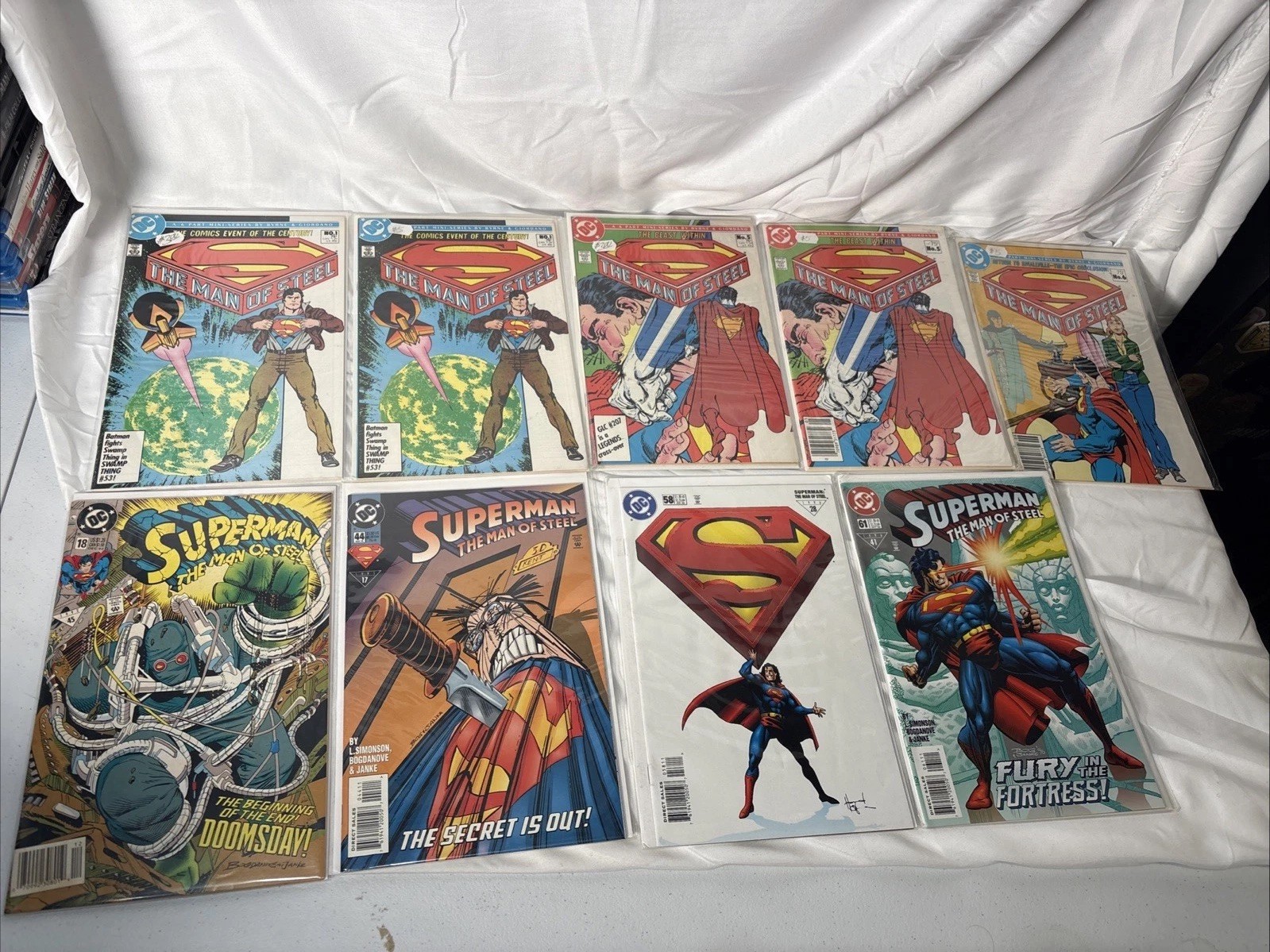 Lot Of 9 Superman: The Man Of Steel #1x2, 5x2, 6, 18, 44, 58, 61 Lot Of 9 Superman: The Man Of Steel #1x2, 5x2, 6, 18, 44, 58, 61