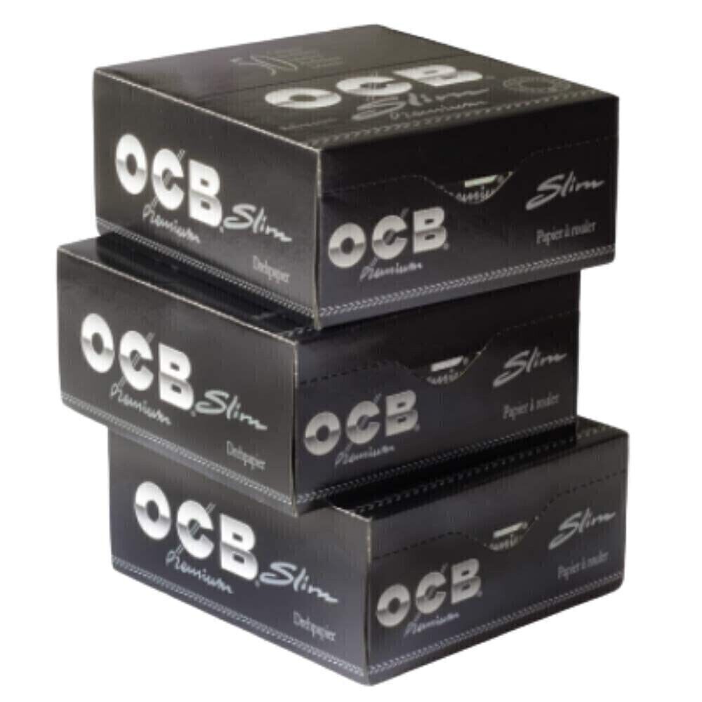 OCB Slim King Size Premium Rolling Papers Pack of 150 (3 Full Box)