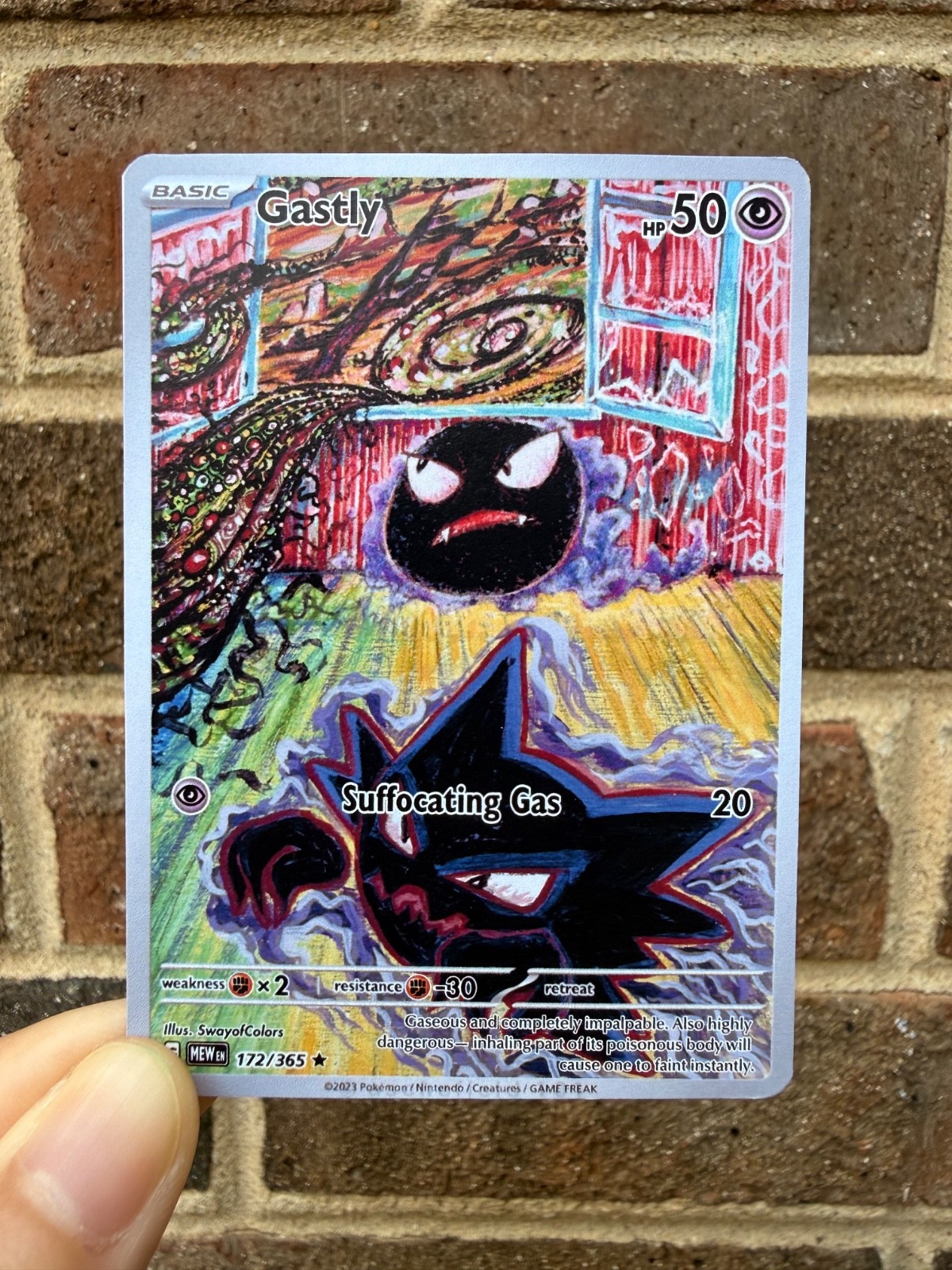 Gastly and Haunter Fan Art Trading Card Handmade Custom Collectible Card Gastly and Haunter Fan Art Trading Card Handmade Custom Collectible Card