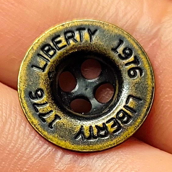 Vintage 1976 U.S. Bicentennial Liberty 1776-1976 Metal 4-Hole Button Americana Vintage 1976 U.S. Bicentennial Liberty 1776-1976 Metal 4-Hole Button Americana
