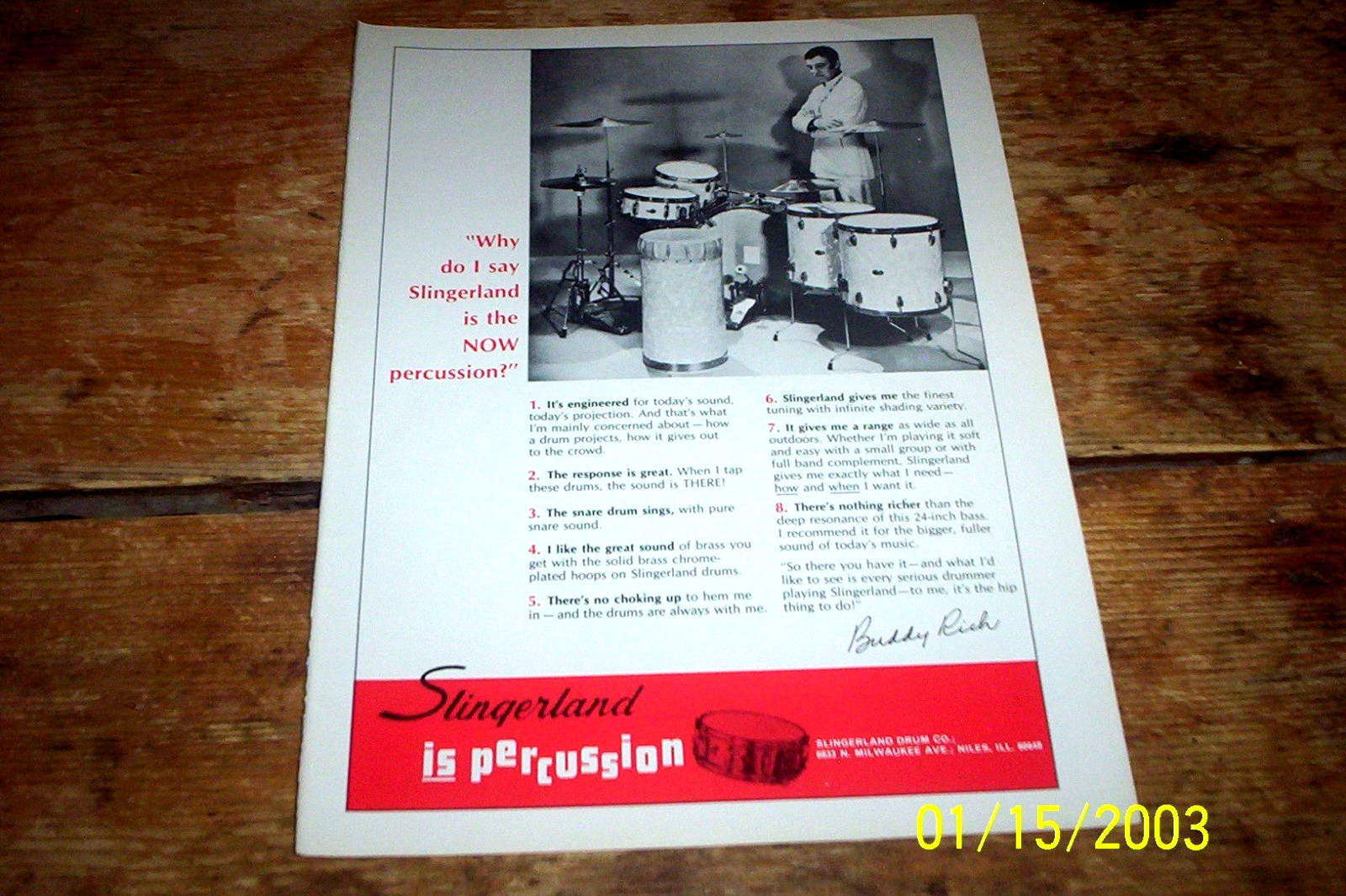 BUDDY RICH ( SLINGERLAND DRUMS ) ORIG 1967 U.S. Vintage magazine PROMO Ad NM- BUDDY RICH ( SLINGERLAND DRUMS ) ORIG 1967 U.S. Vintage magazine PROMO Ad NM-