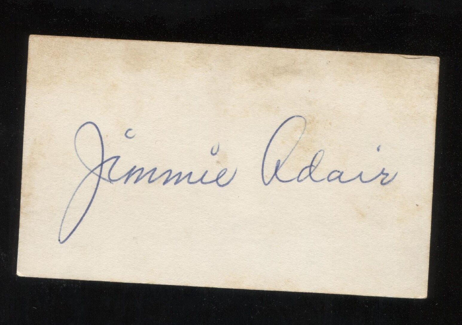Jimmy Adair VINTAGE SIGNED Card Autograph Baseball Card Signature