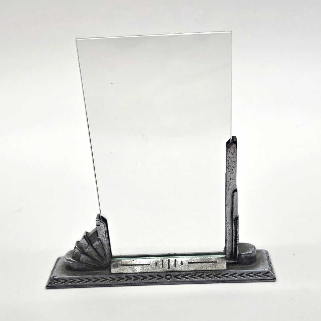 Vintage 1930s Art Deco Skyscraper Metal Picture Frame Original Double Glass Vintage 1930s Art Deco Skyscraper Metal Picture Frame Original Double Glass