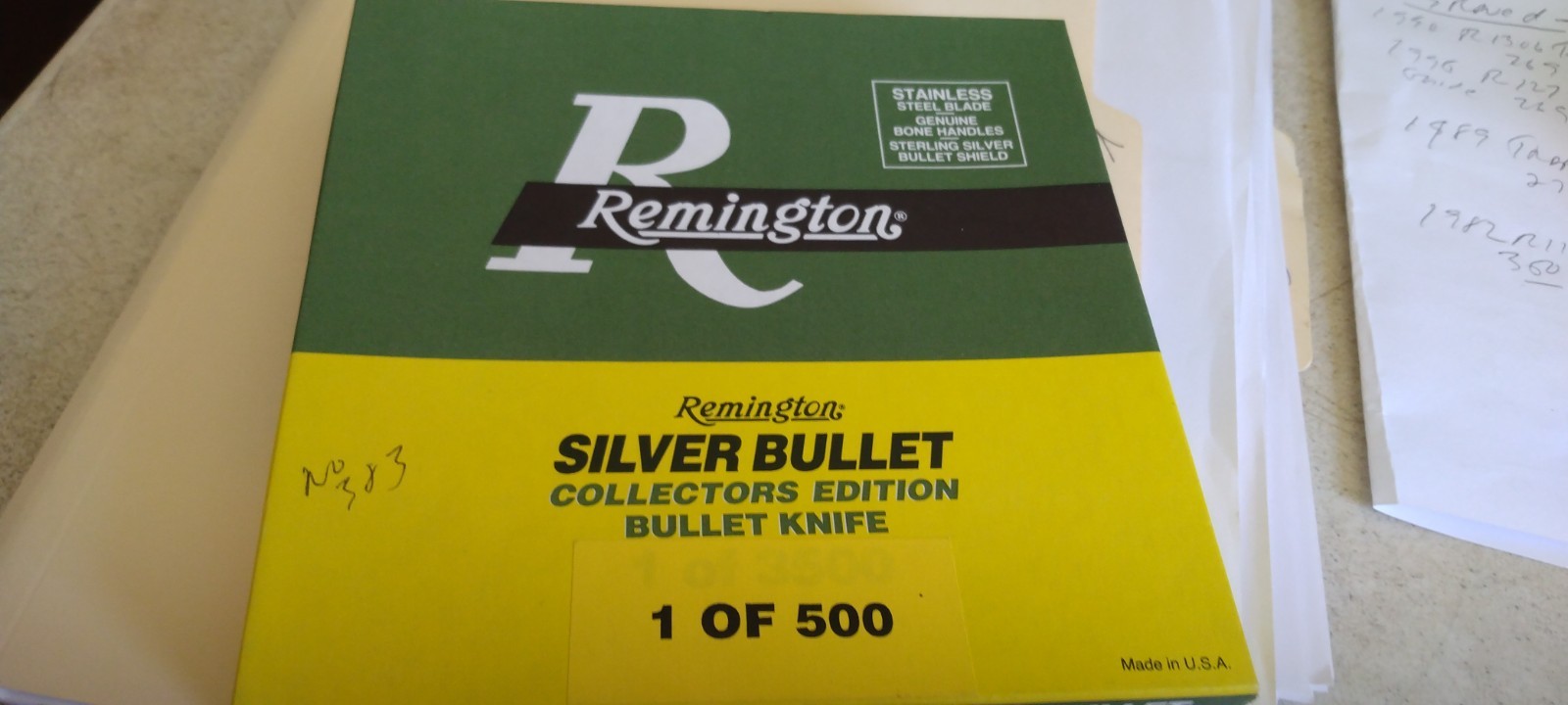 1995 R1273SB Remington Master Guide ENGRAVED Bullet Knife 1995 R1273SB Remington Master Guide ENGRAVED Bullet Knife