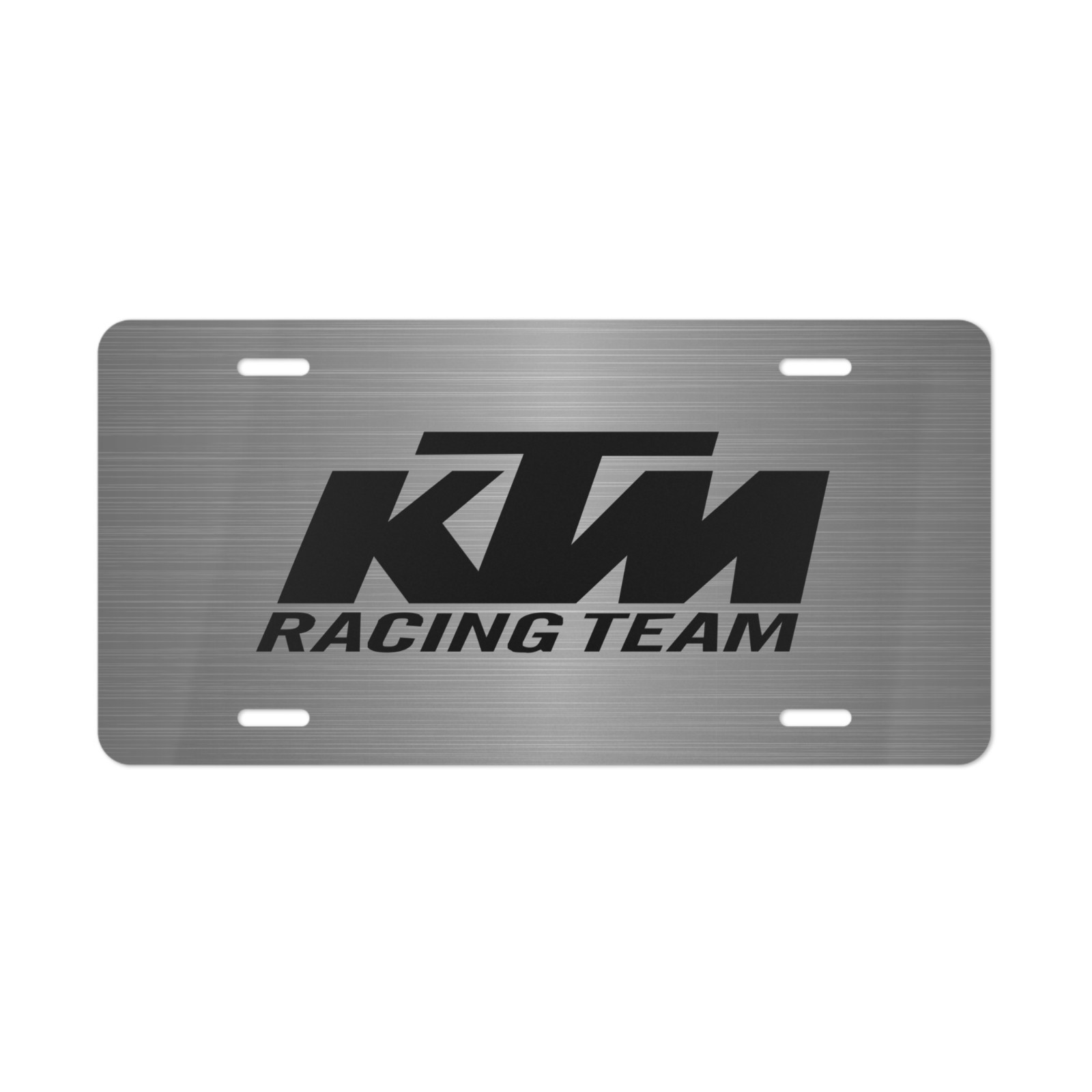 KTM Racing Car Front License Plate Tag Vanity Style – Printed Silver Look