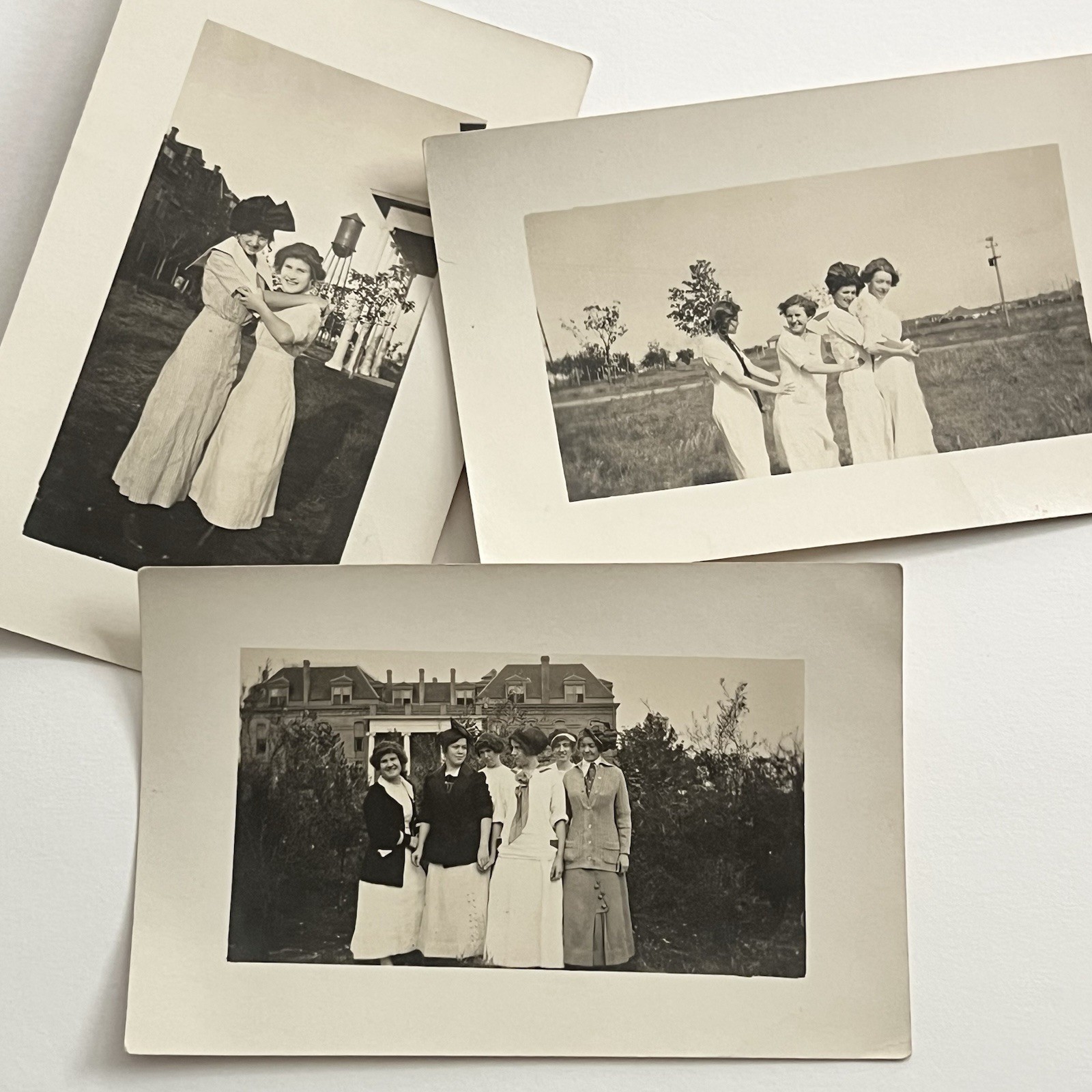 Antique RPPC Real Photograph Postcard Set Beautiful Women Playful Group Antique RPPC Real Photograph Postcard Set Beautiful Women Playful Group