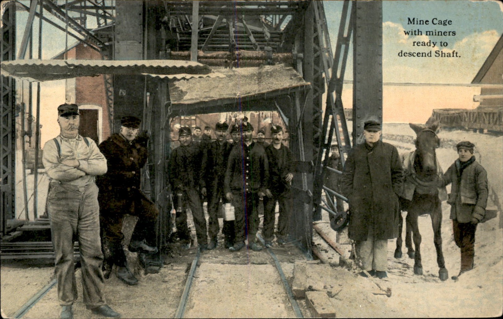Mining Mine Cage Scranton News Co. c1910s Vintage Postcard bhn Mining Mine Cage Scranton News Co. c1910s Vintage Postcard bhn