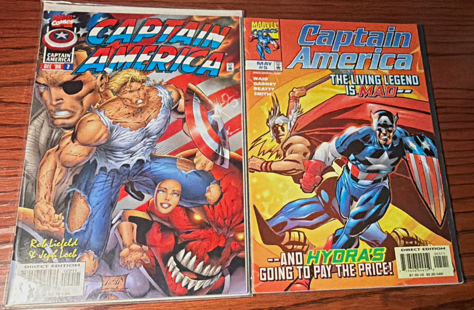 Marvel Captain America (2 Comics) Single Issues - Rob Liefeld Cover, Color