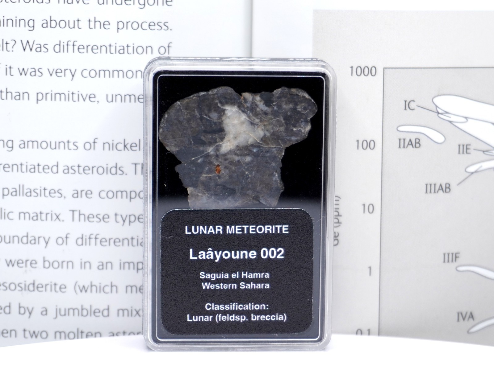 Laâyoune 002 Lunar Meteorite - Authentic Moon Rock, Rare and Certified