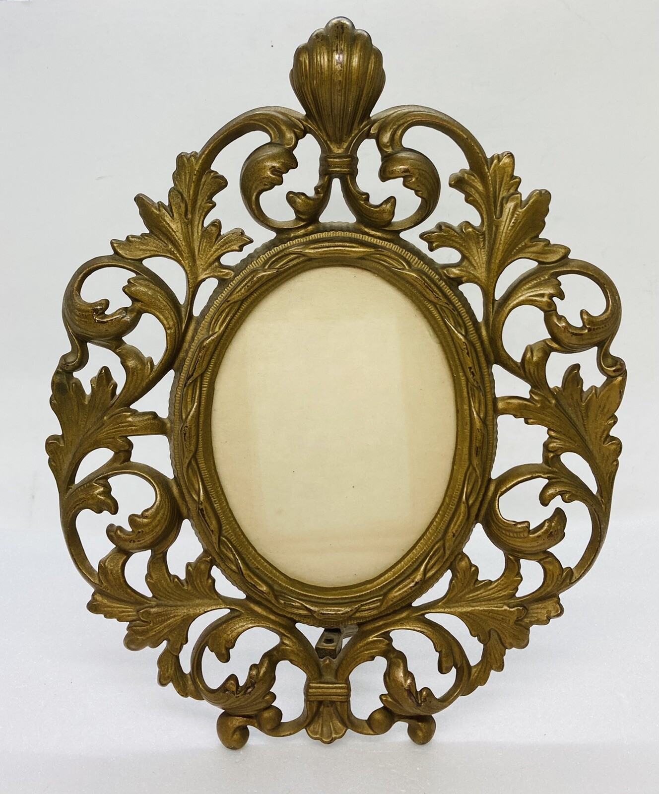 Antique Victorian Era Solid Brass Picture Frame Ornate Marked 0134 Rare 25 Antique Victorian Era Solid Brass Picture Frame Ornate Marked 0134 Rare 25