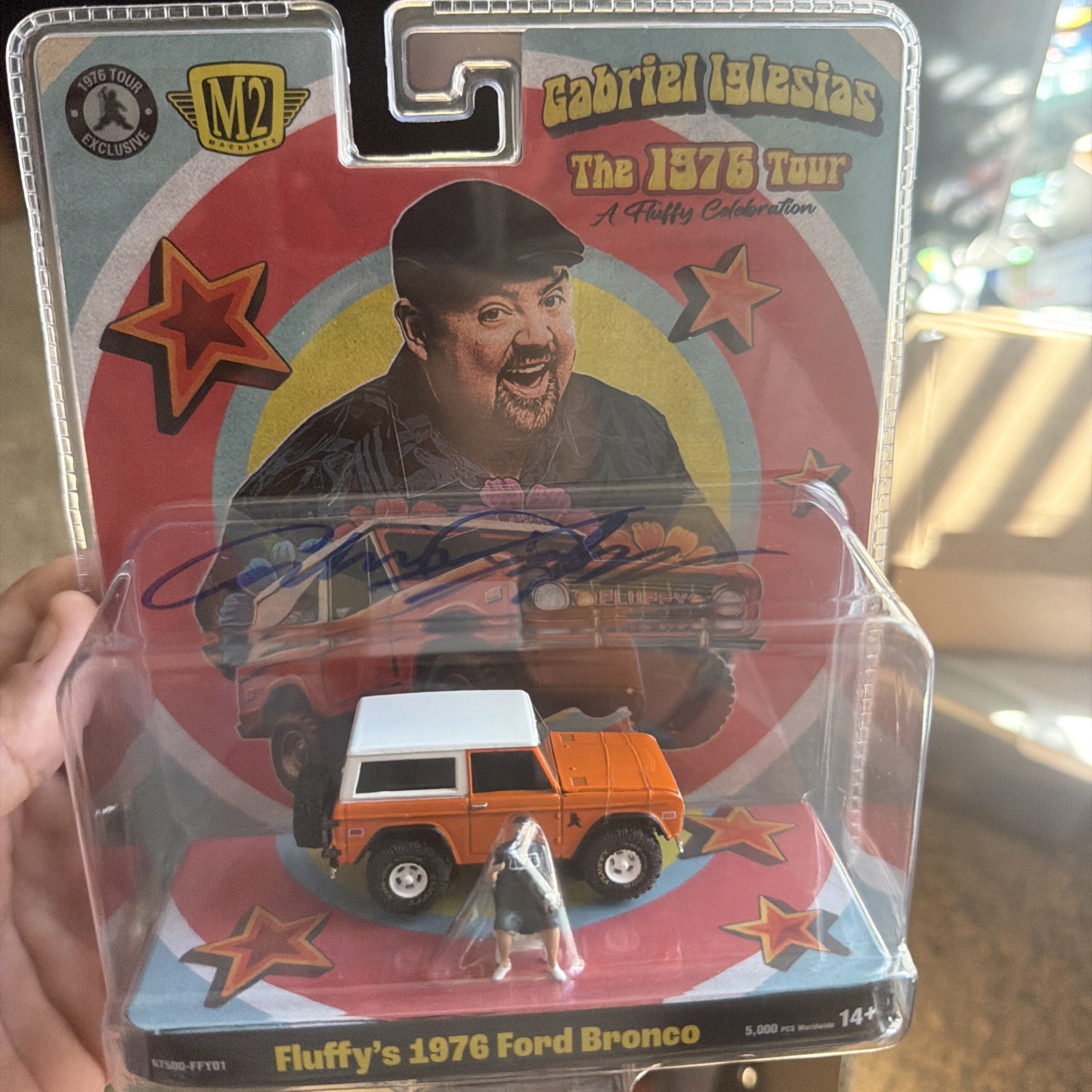 M2 Machines Gabriel Iglesias Fluffy's 1976 Ford Bronco w/ Minifig autographed M2 Machines Gabriel Iglesias Fluffy's 1976 Ford Bronco w/ Minifig autographed