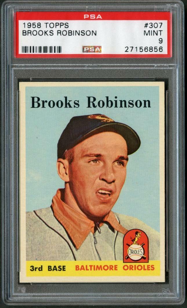 1958 Topps 307 Brooks Robinson HOF Orioles PSA 9 27156856