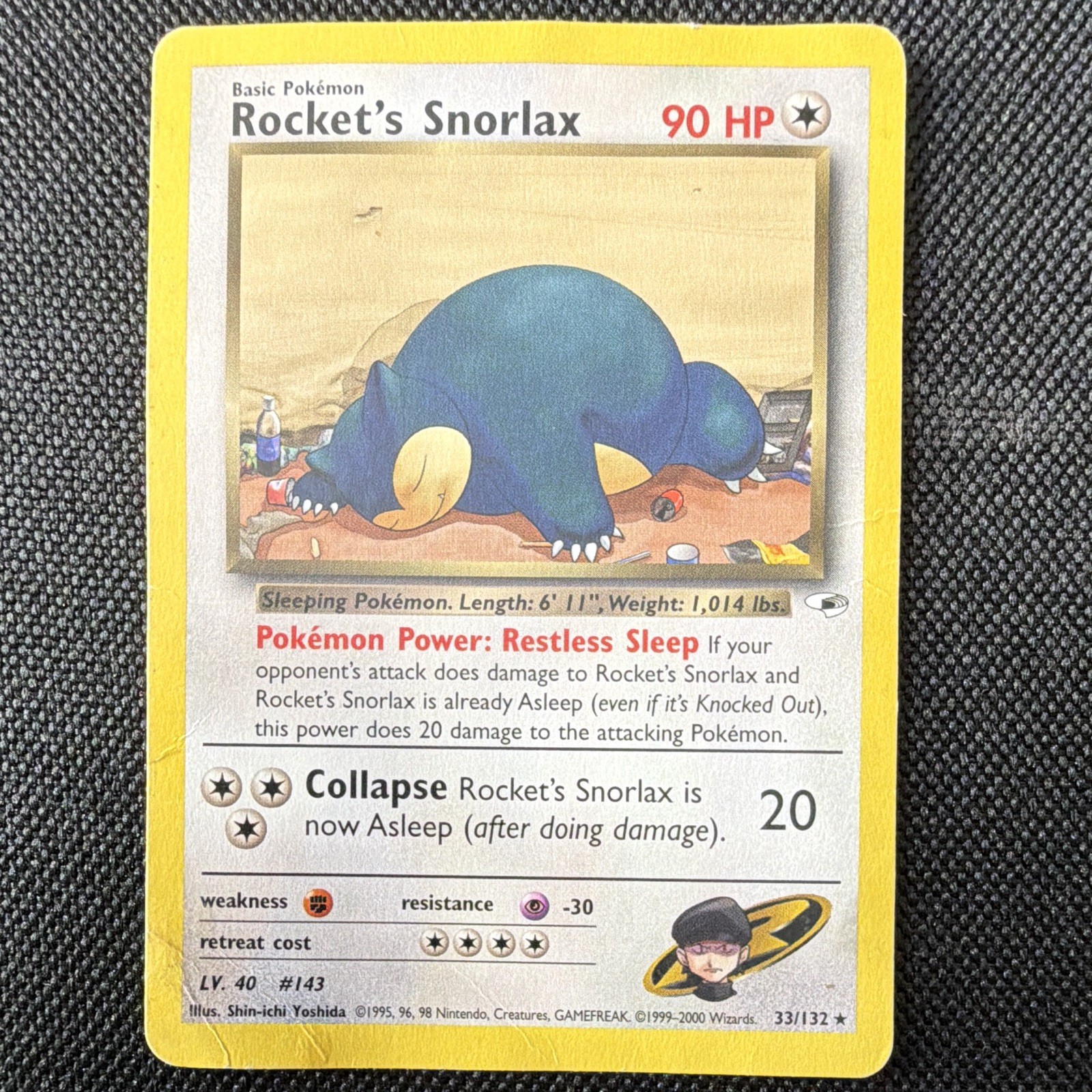 Wizards of the Coast Pokémon Team Rocket Rocket\'s Snorlax 1st Ed 33/132 Wizards of the Coast Pokémon Team Rocket Rocket\'s Snorlax 1st Ed 33/132