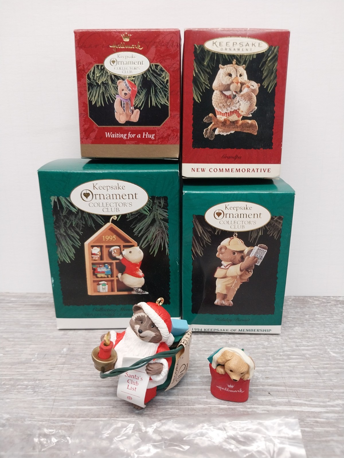 Hallmark Keepsake Christmas Animals Bear Ornament Lot Vtg Excellent in Box