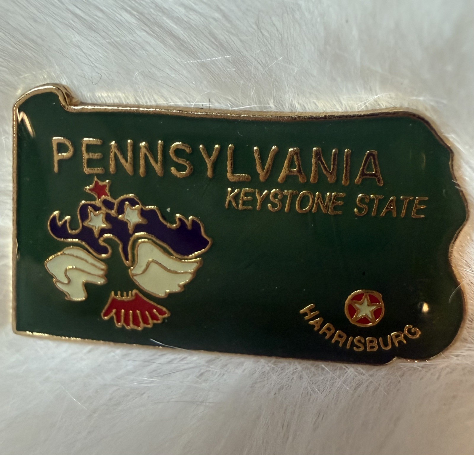 Vintage Pennsylvania State Souvenir Pin Green Enamel, great stocking stuffer  Vintage Pennsylvania State Souvenir Pin Green Enamel, great stocking stuffer 