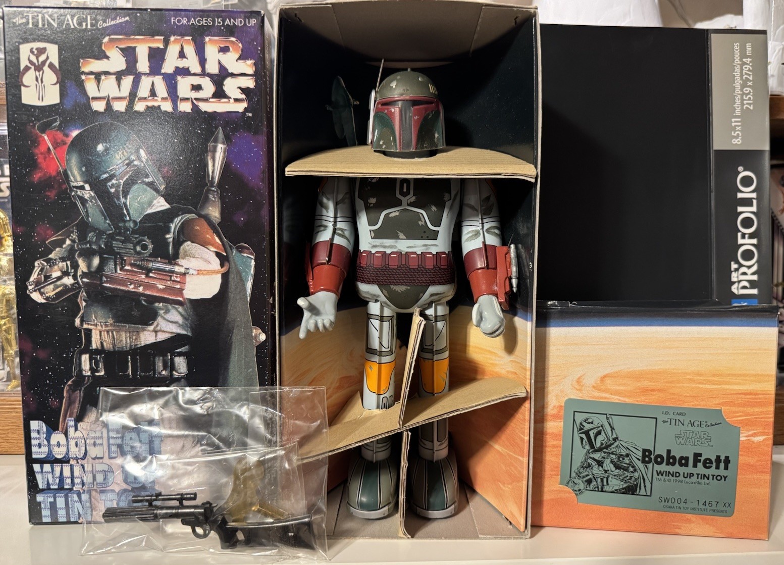 Star Wars Boba Fett Tin Toy Figure Japan Osaka Tinplate Toy 1998 Rare- Us Seller