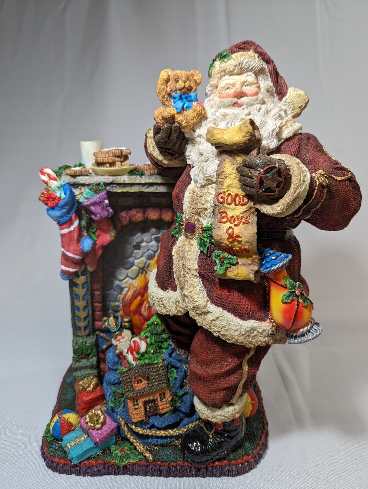 Santa “By The Chimney With Care” Christmas Display Statue Decorative Collectible