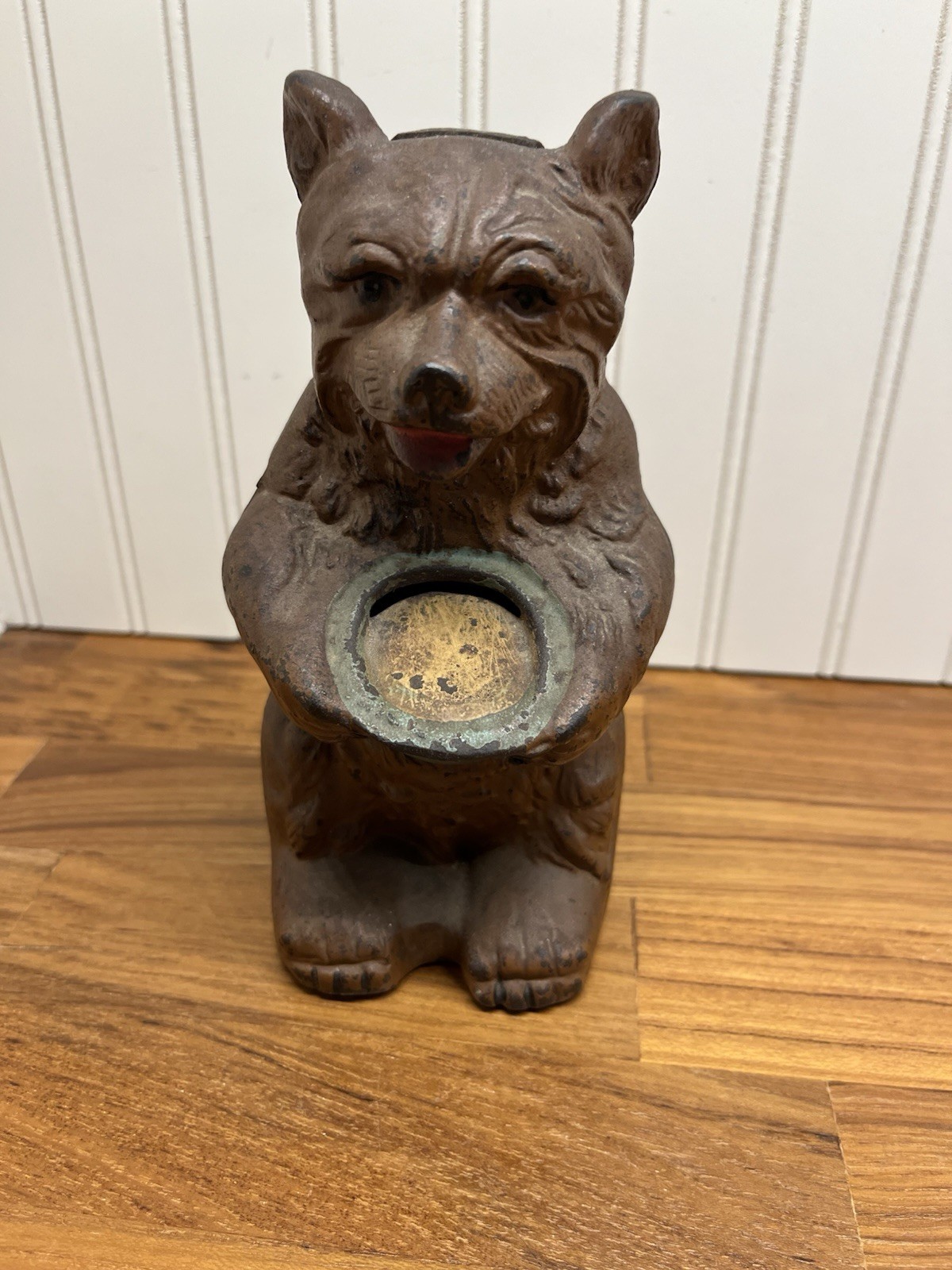 Vintage Hubley Cast Iron Begging Bear Still Bank 821 Painted Rustic Cabin Decor Vintage Hubley Cast Iron Begging Bear Still Bank 821 Painted Rustic Cabin Decor