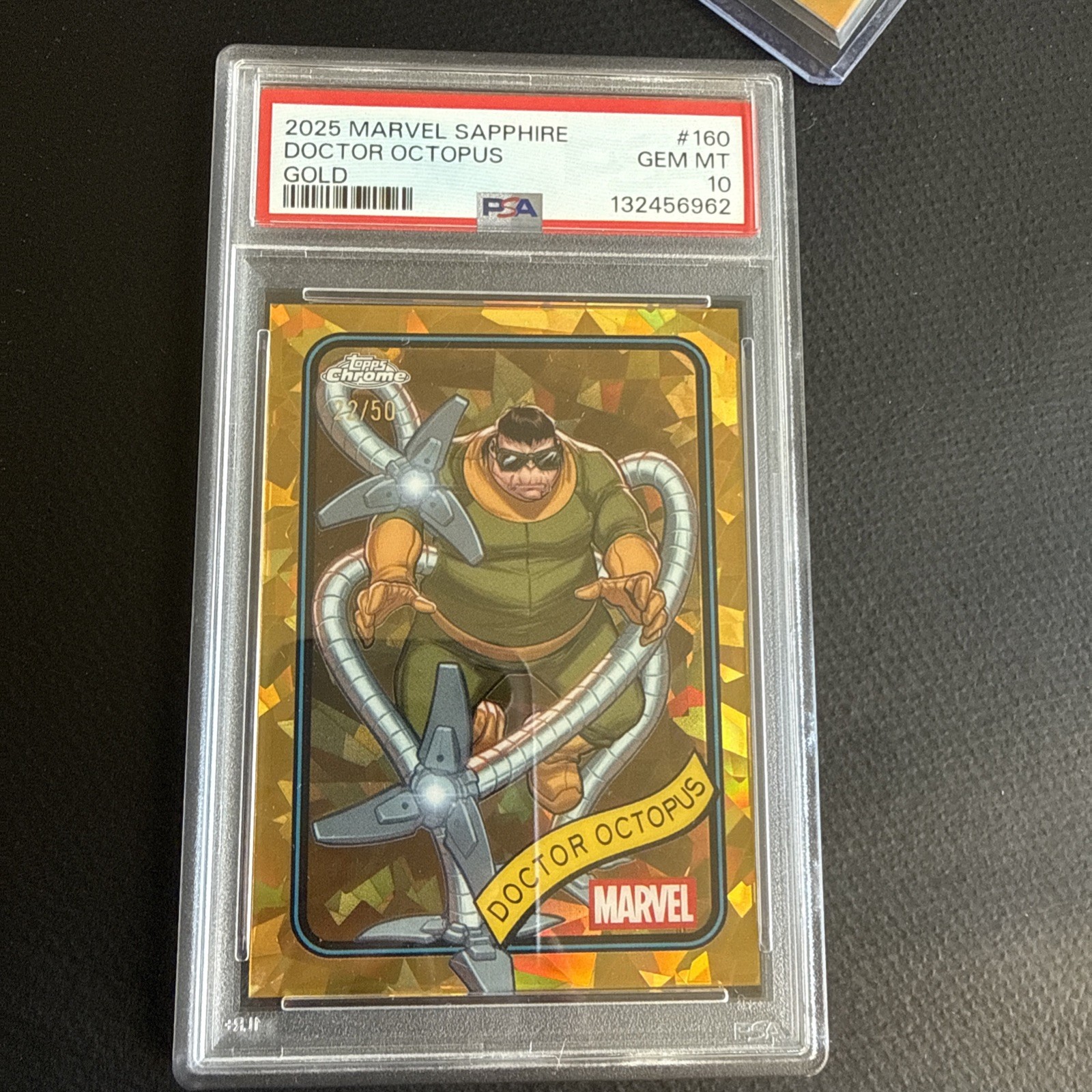 2025 Topps Chrome Marvel Sapphire Doctor Octopus Gold Sapphire /50 PSA 10 2025 Topps Chrome Marvel Sapphire Doctor Octopus Gold Sapphire /50 PSA 10