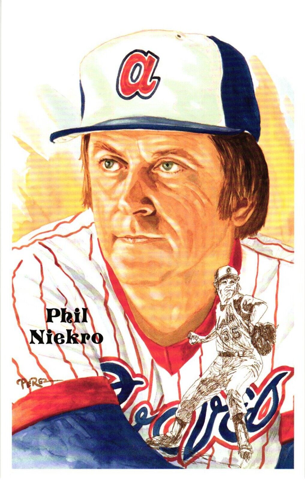 Phil Niekro 1980 Perez-Steele Baseball Hall of Fame Limited Edition Postcard