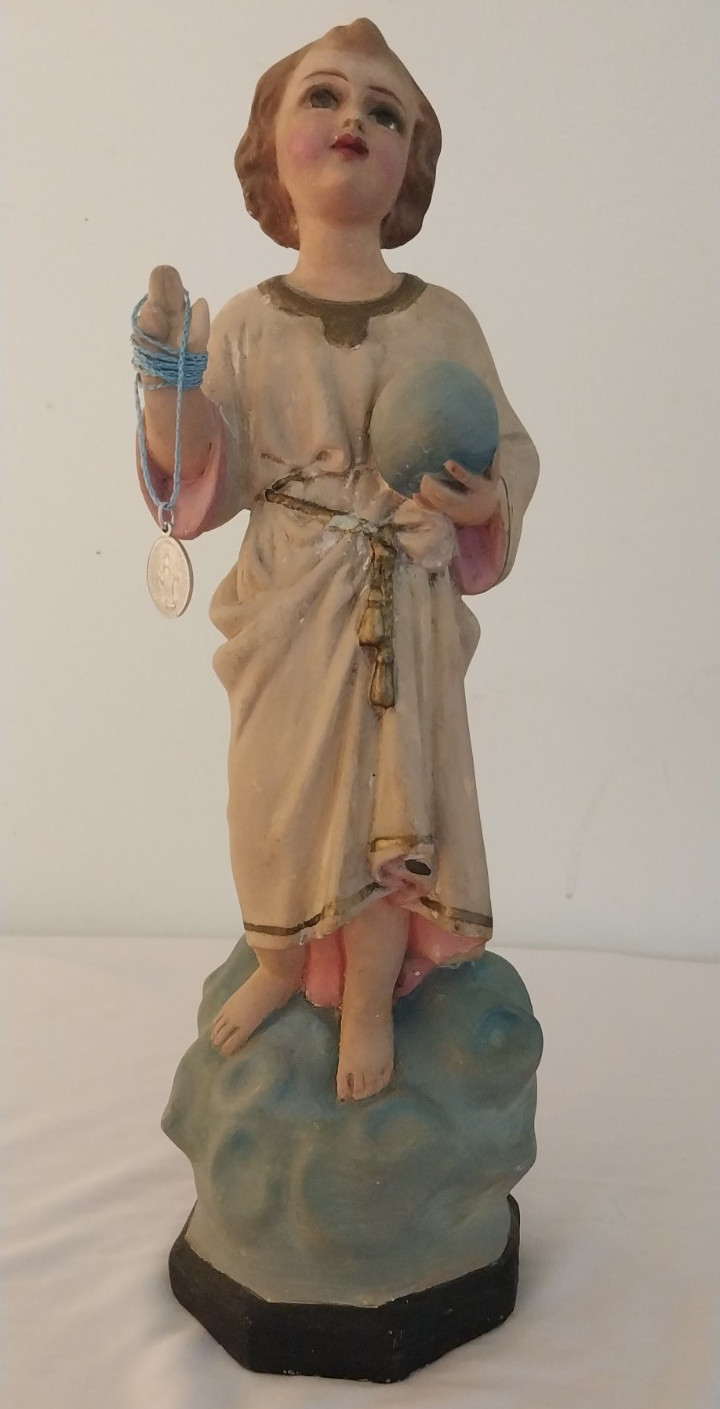 Vintage Jesus of the Ball, Child Jesus with medal French Spain 12.75 Vintage Jesus of the Ball, Child Jesus with medal French Spain 12.75