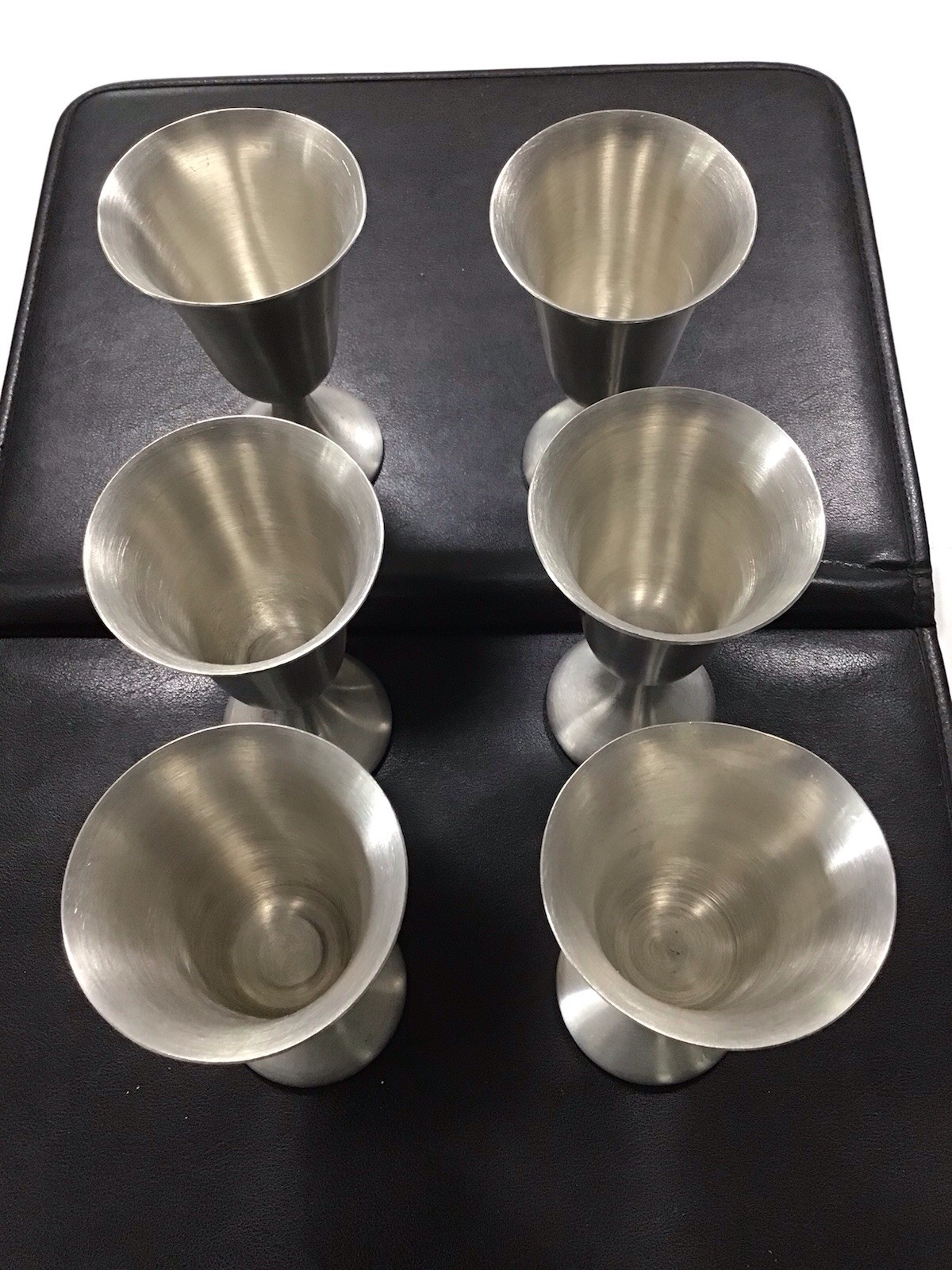 6-Piece Stainless Steel Metal Shot Glass Set, Silver Tone Small Goblets 6-Piece Stainless Steel Metal Shot Glass Set, Silver Tone Small Goblets