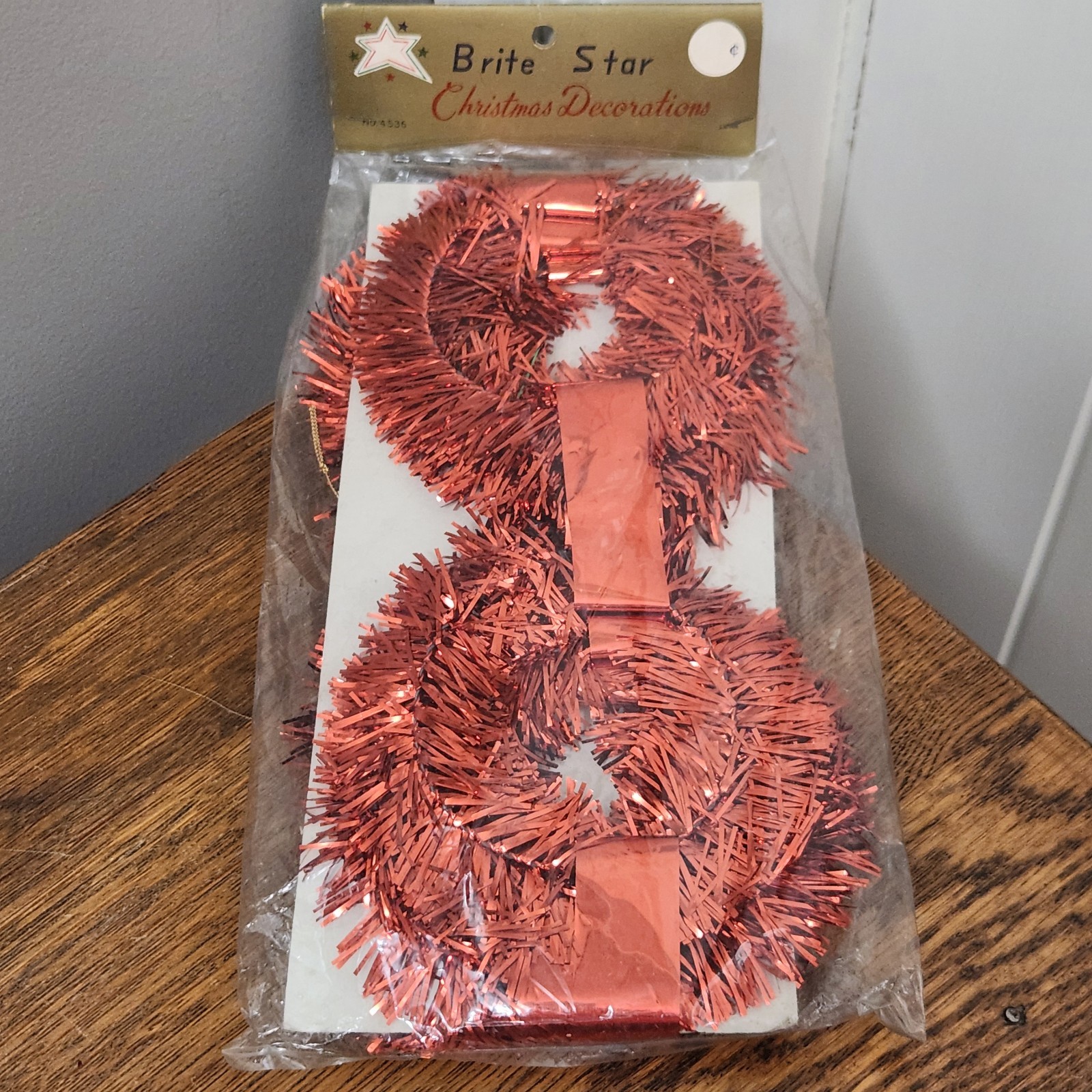 Vintage Sealed BRITE STAR Red Metallic Tinsel Christmas Decorations JAPAN Vintage Sealed BRITE STAR Red Metallic Tinsel Christmas Decorations JAPAN