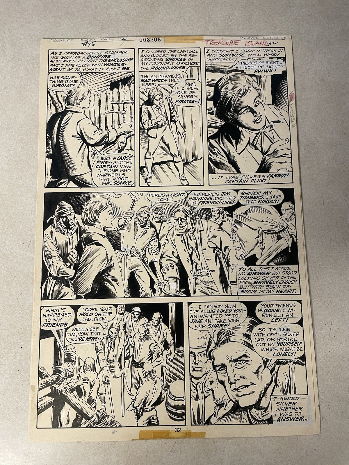 TREASURE ISLAND original comic art CLASSICS #15 1976 LONG JOHN SILVER PIRATES TREASURE ISLAND original comic art CLASSICS #15 1976 LONG JOHN SILVER PIRATES
