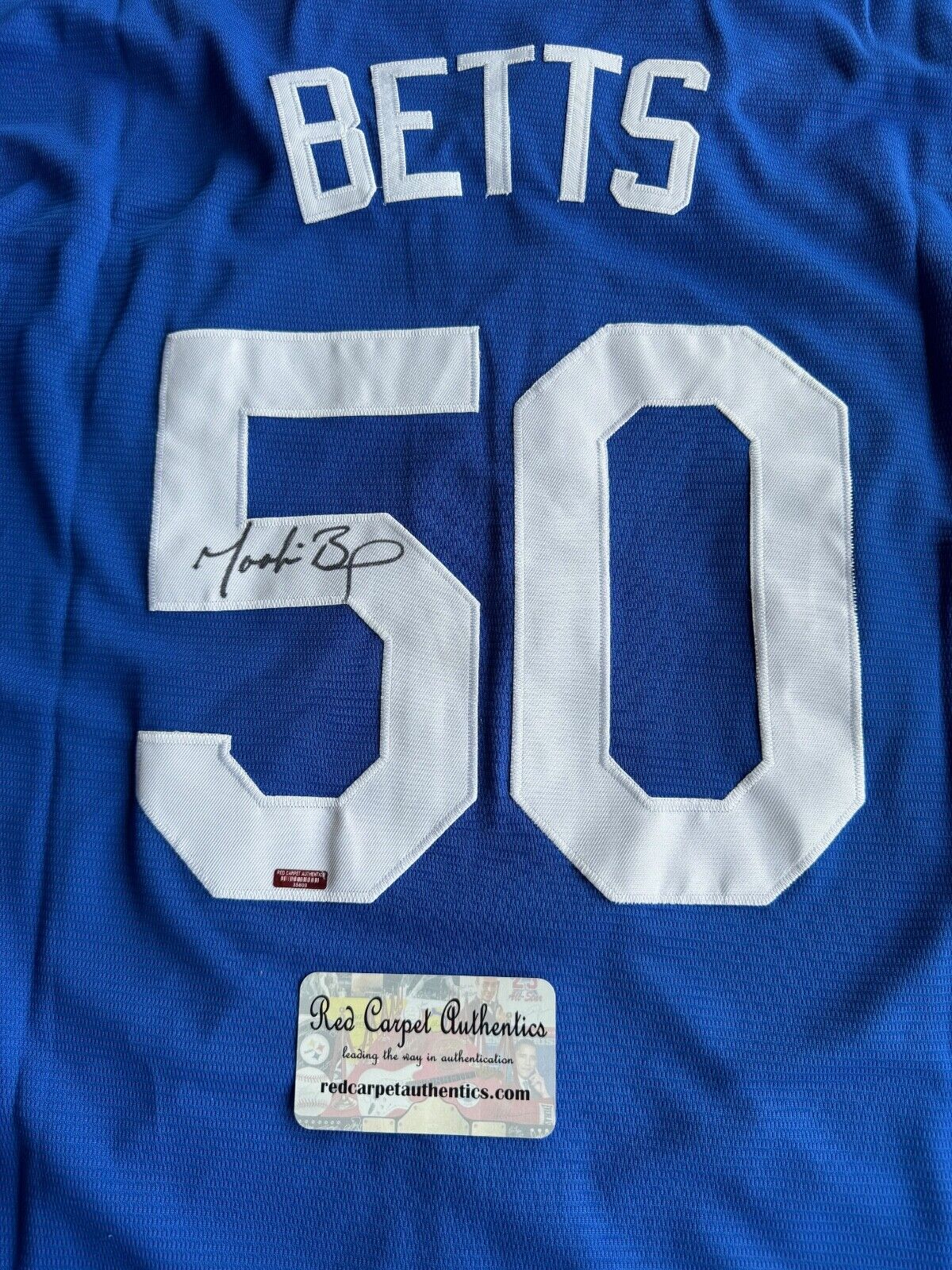 Signed Mookie Betts Los Angeles Dodgers Jersey Red Carpet Authentics 35800